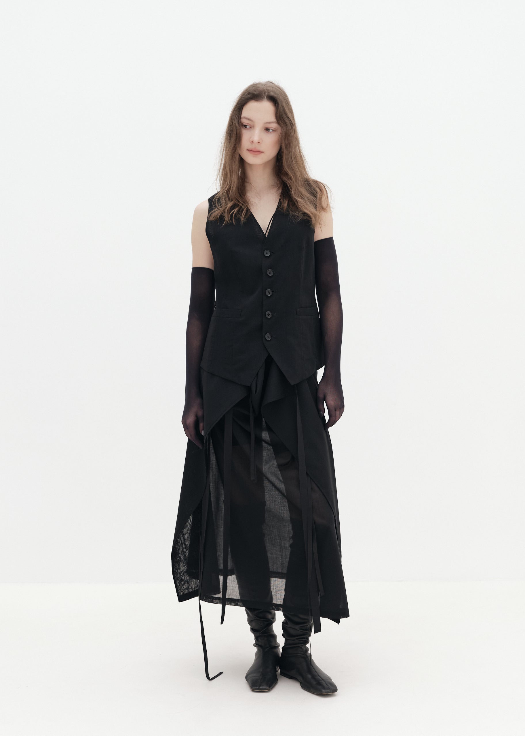 Sheer Wool Wrap Skirt