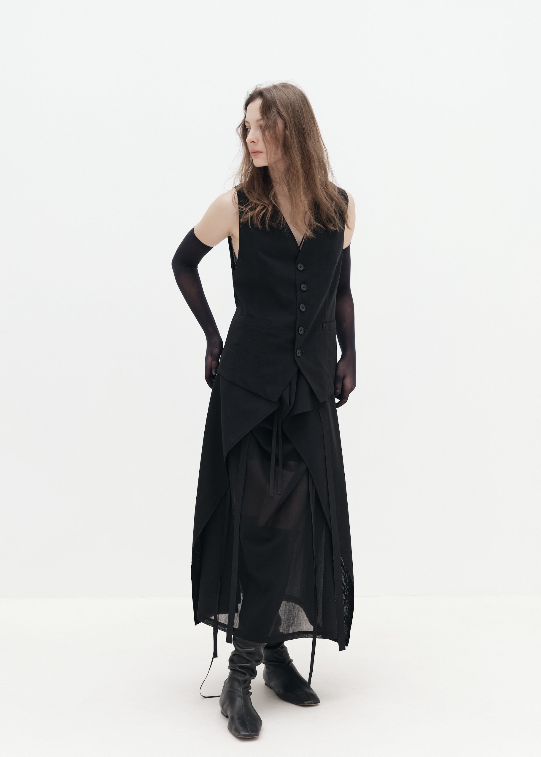 Sheer Wool Wrap Skirt