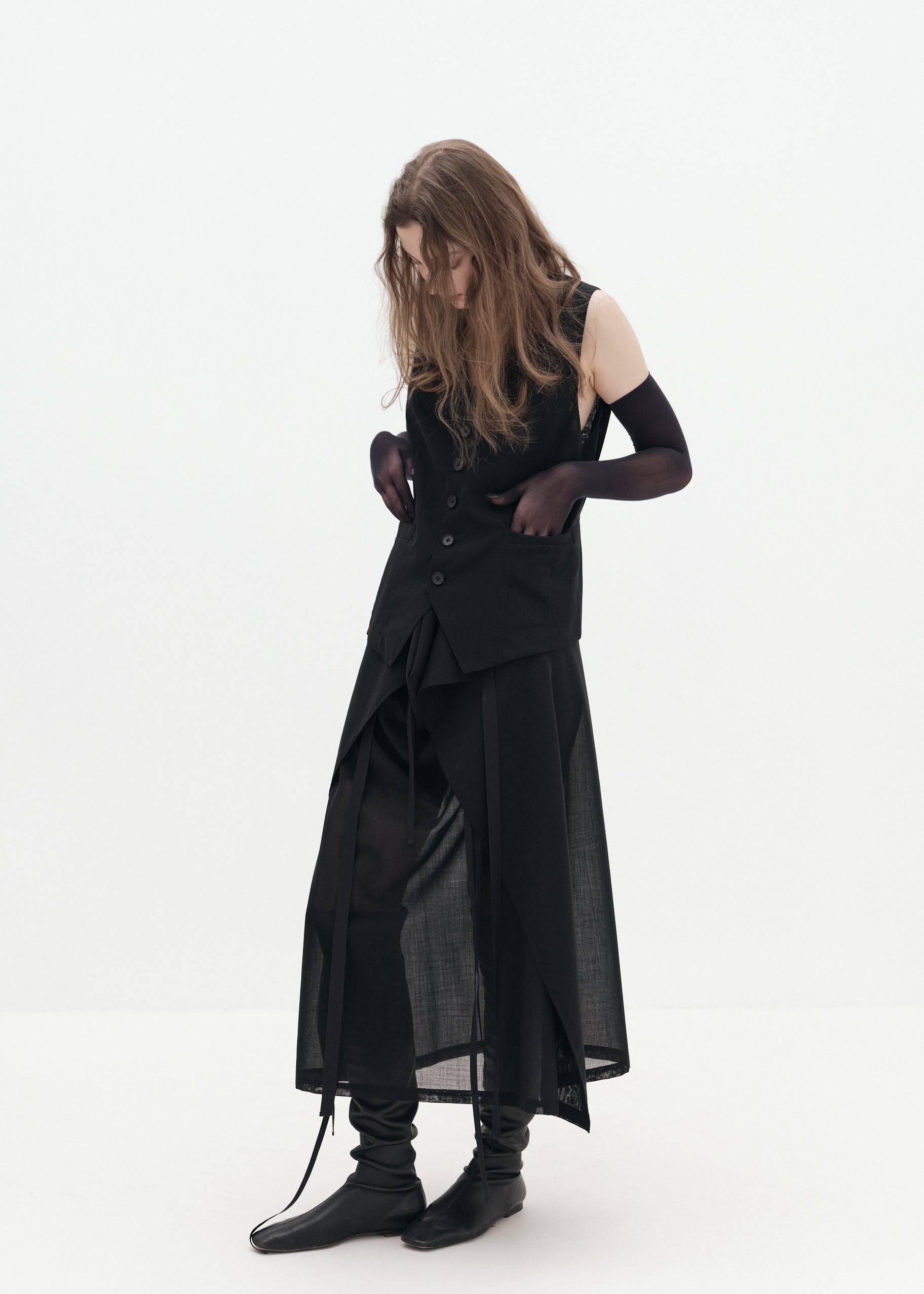 Sheer Wool Wrap Skirt