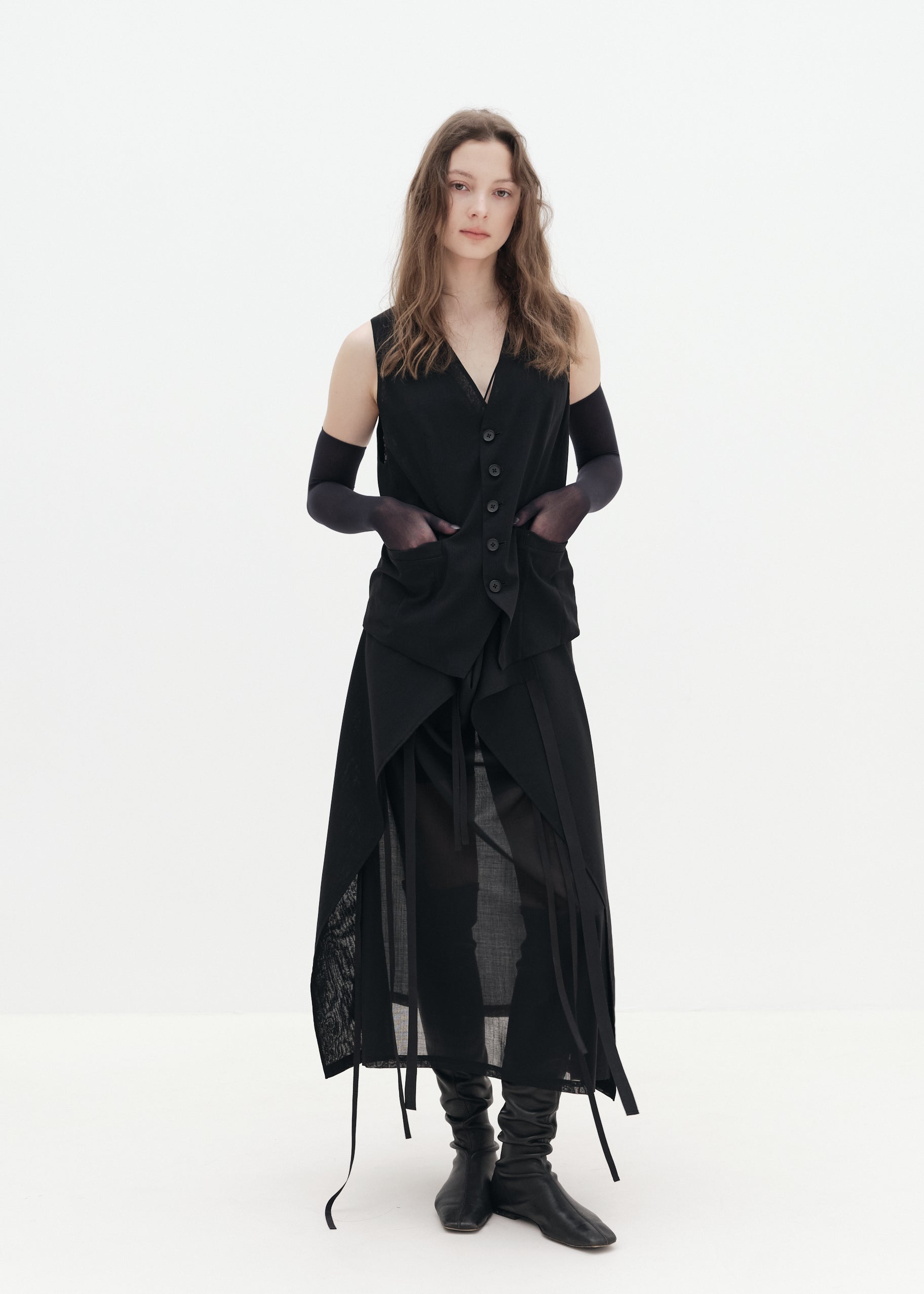 Sheer Wool Wrap Skirt