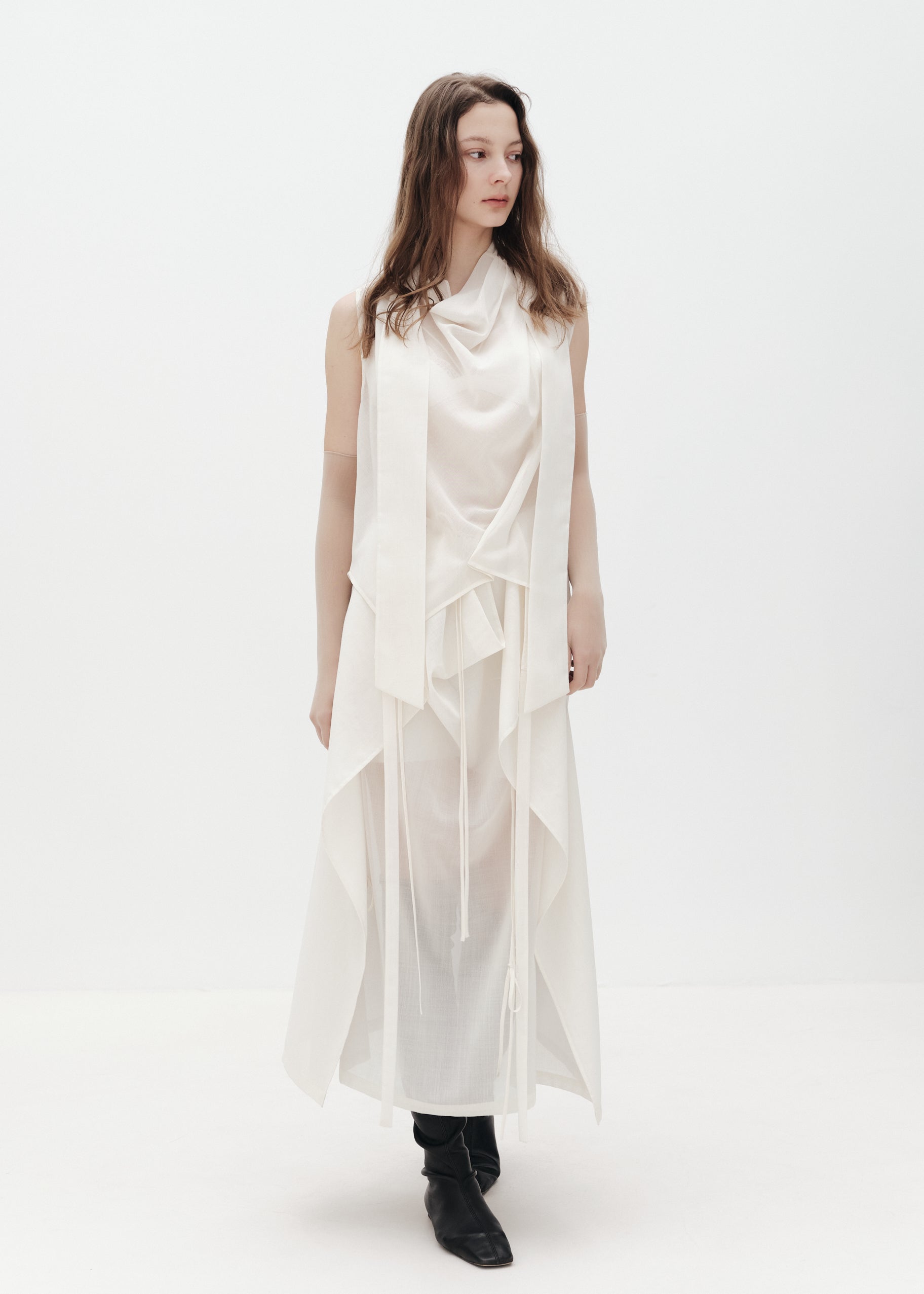 Sheer Wool Wrap Skirt
