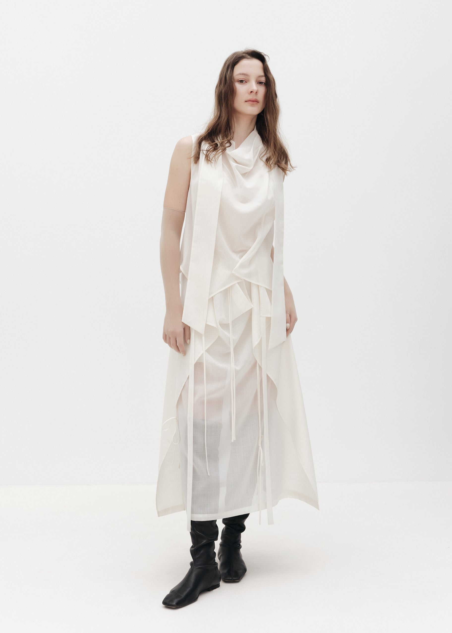 Sheer Wool Wrap Skirt