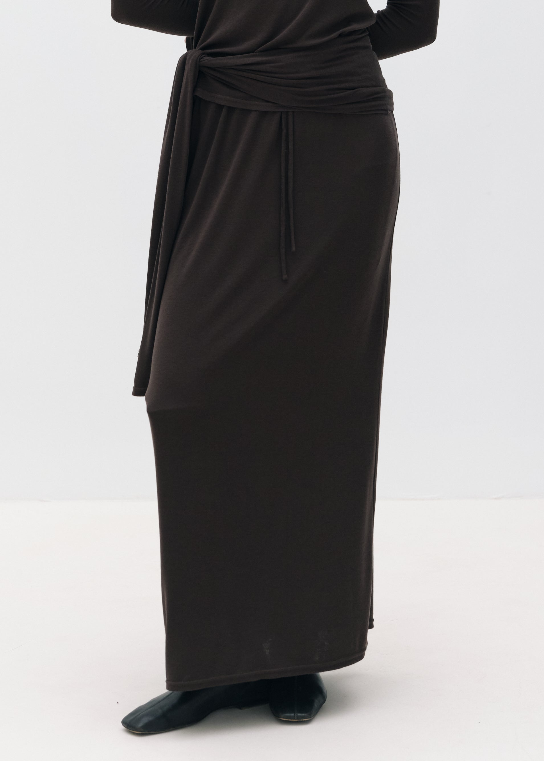 Lyocell-Wool Full-Length Skirt