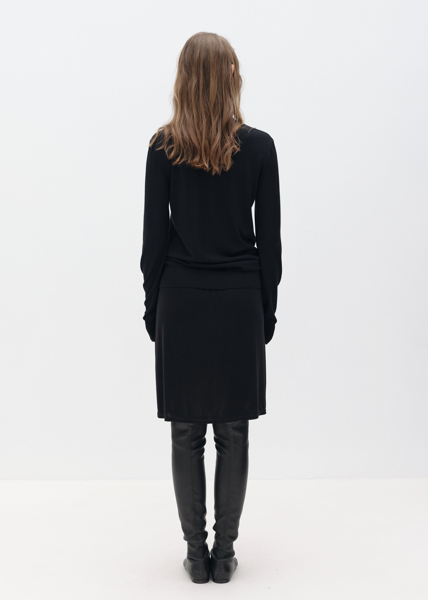 Silk-Wool Button-Up Knit Top