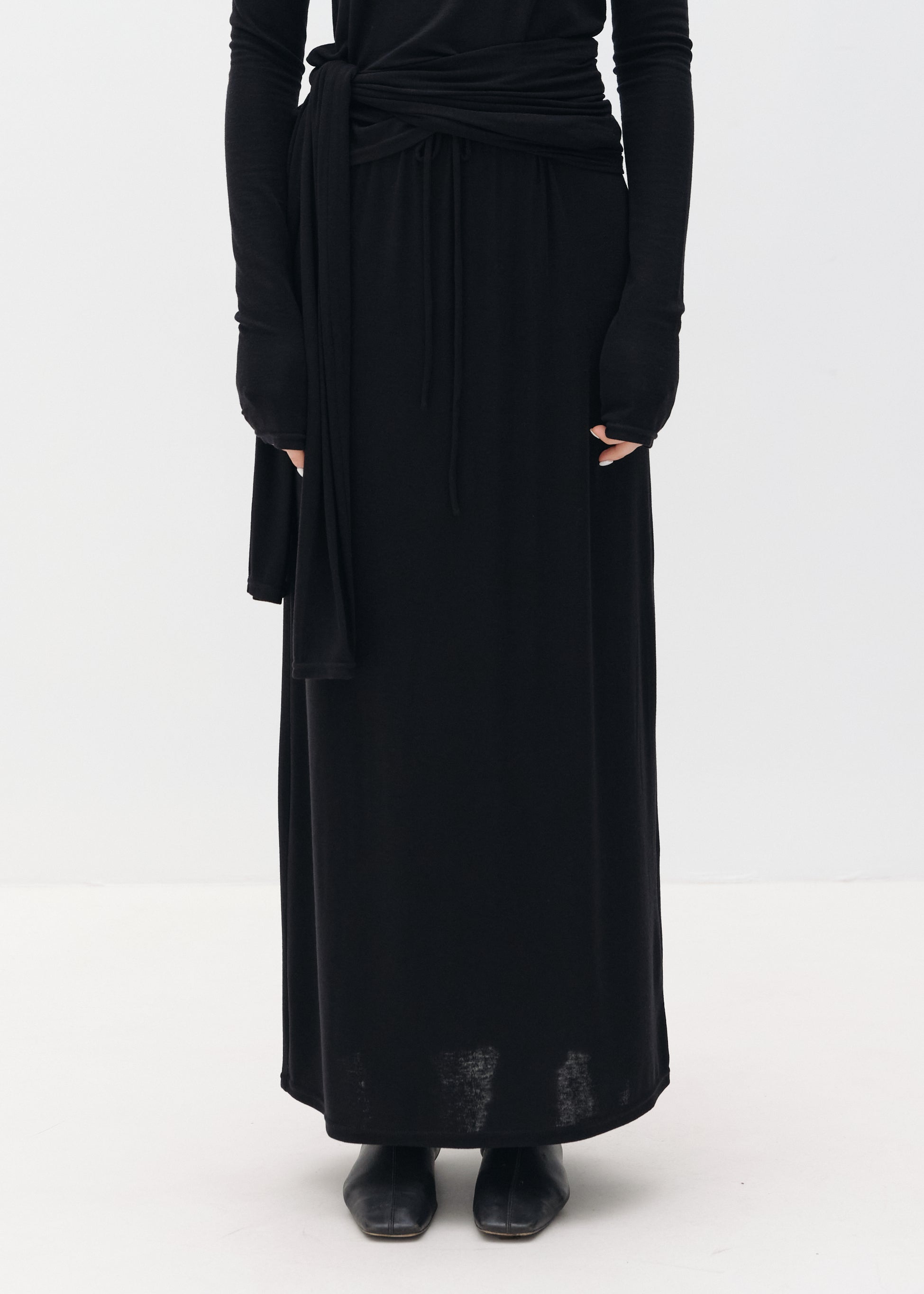 Lyocell-Wool Full-Length Skirt