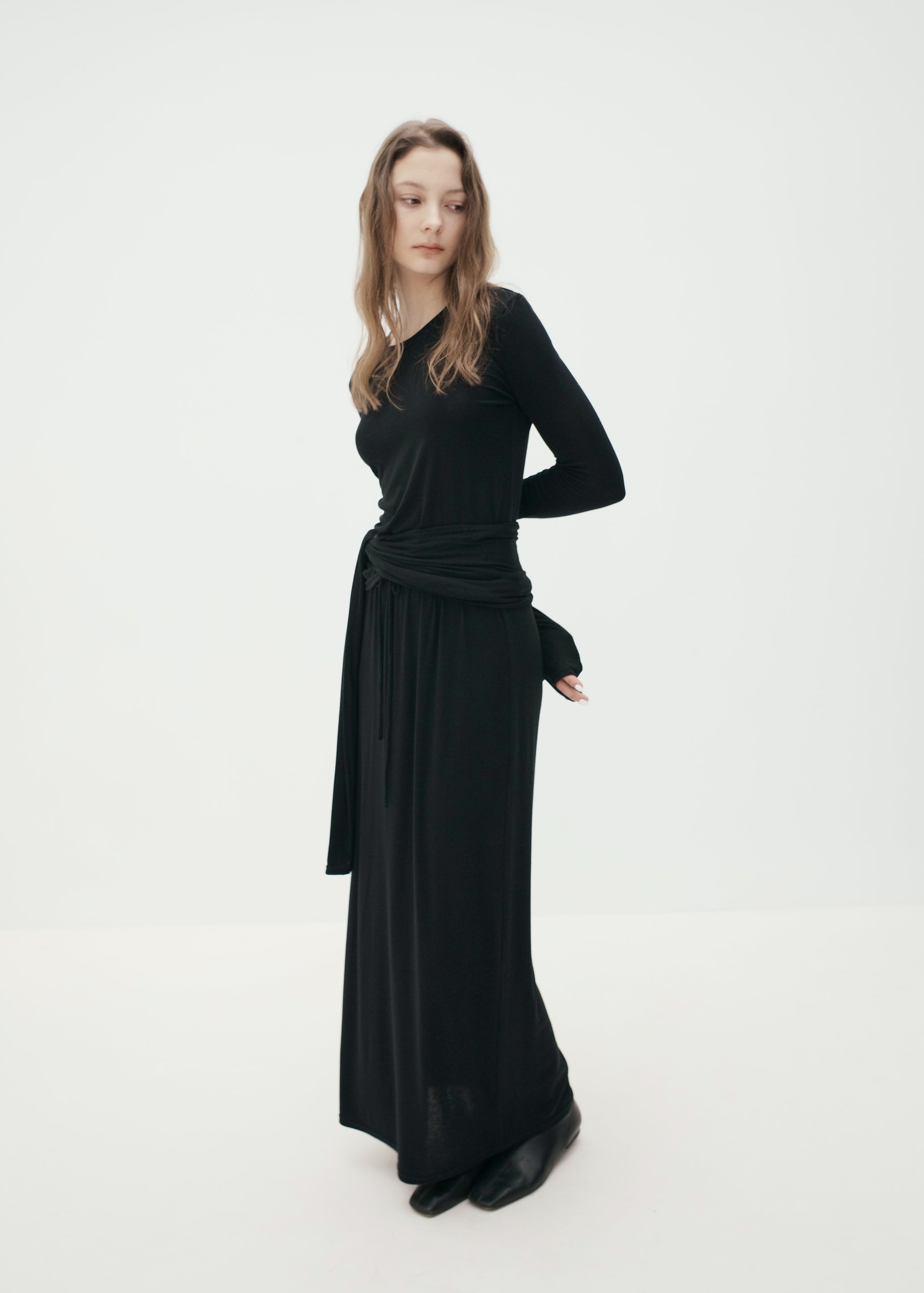 Lyocell-Wool Full-Length Skirt