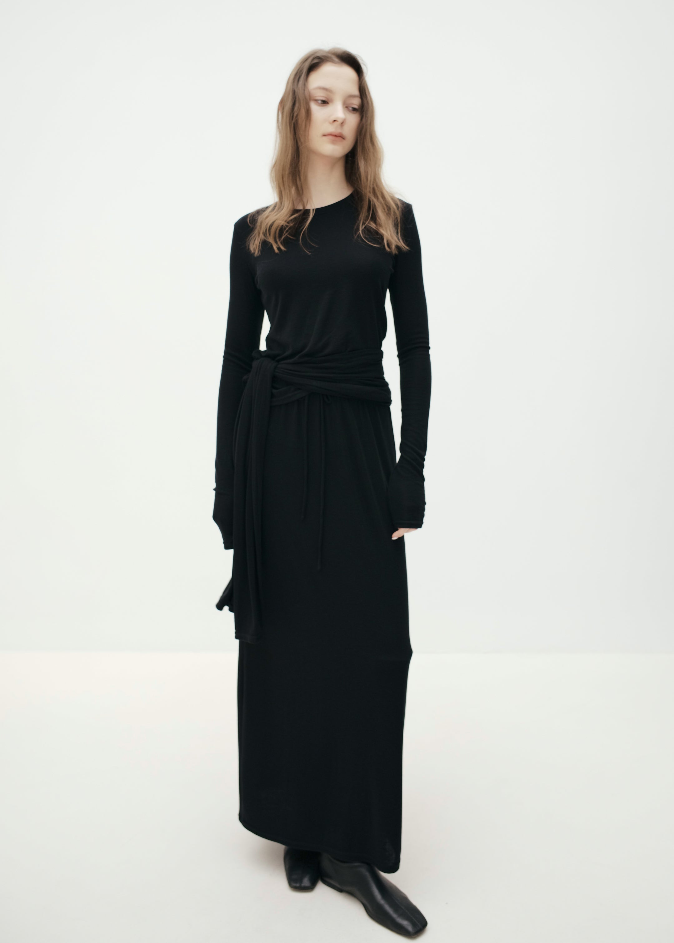 Lyocell-Wool Full-Length Skirt