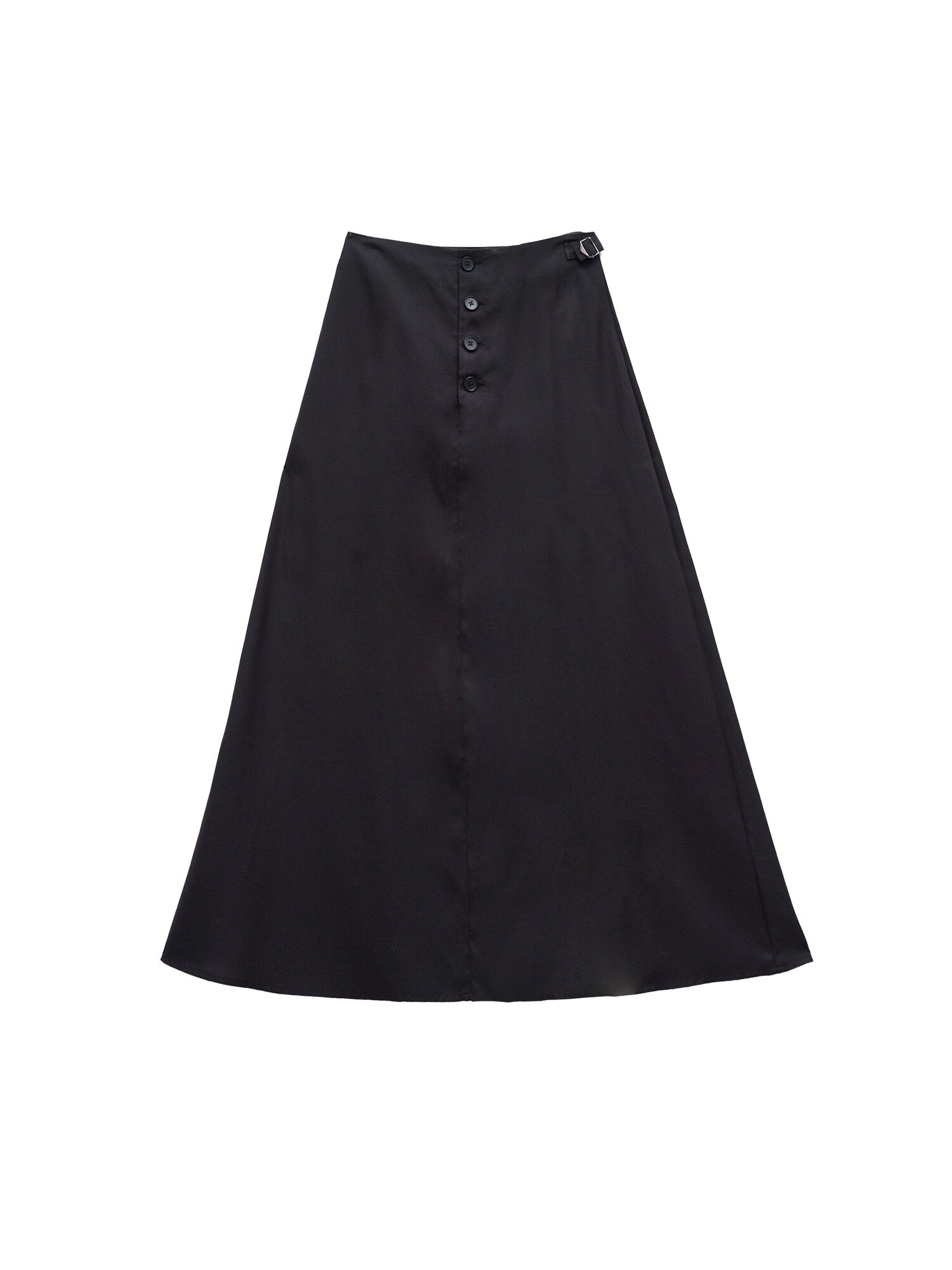 Front Button Flared Skirt