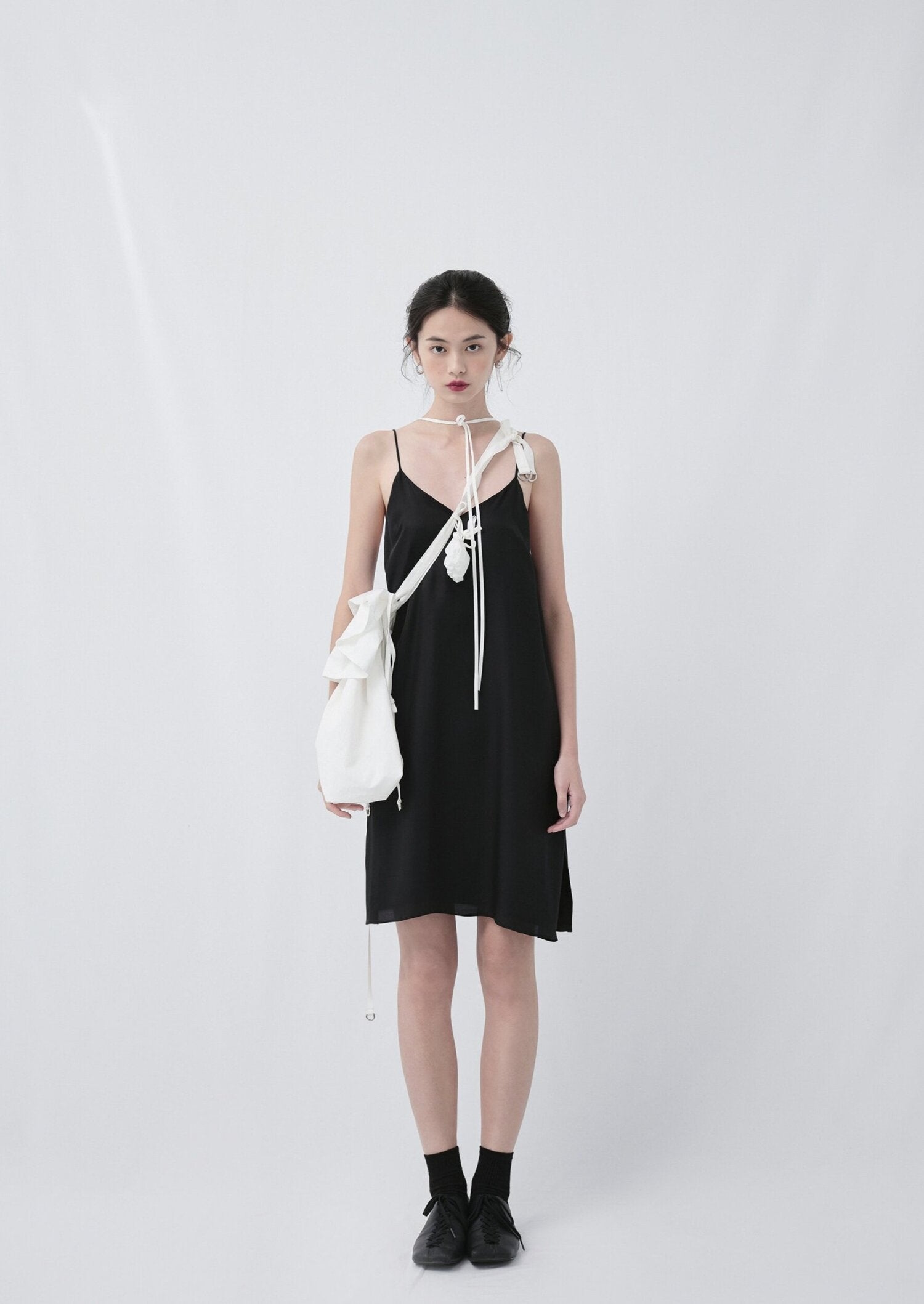 Cupro Slit Short Dress