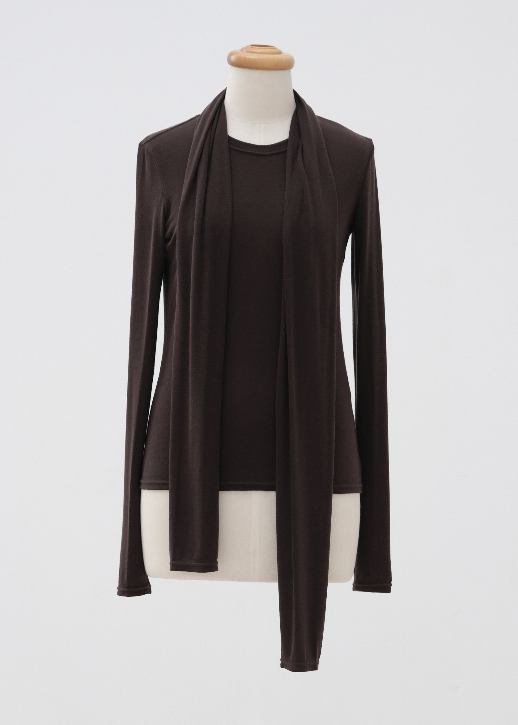 Lyocell-Wool Scarf Neck Top