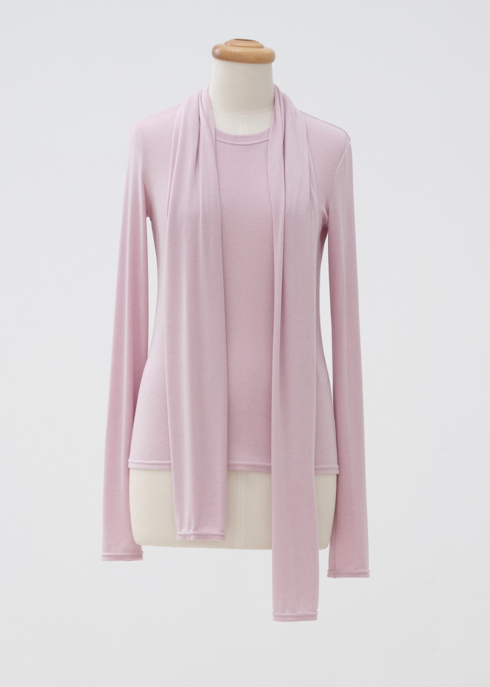 Lyocell-Wool Scarf Neck Top
